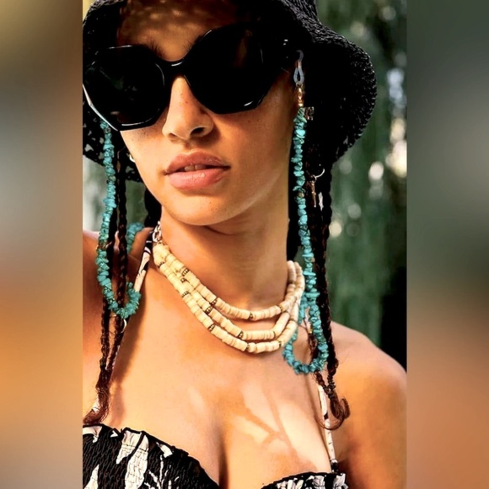 Turquoise Eyeglass Chain - Beaded Necklace - Bracelet - Sunglass & Mask Chain 🩵